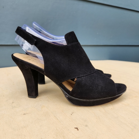 Naturalizer Deborah Slingback Black Peep Toe Casual Heels - Size 10 M - Picture 2 of 11